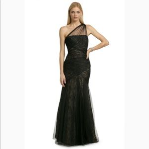 Ml Monique Lhuillier One Shoulder Black Dress